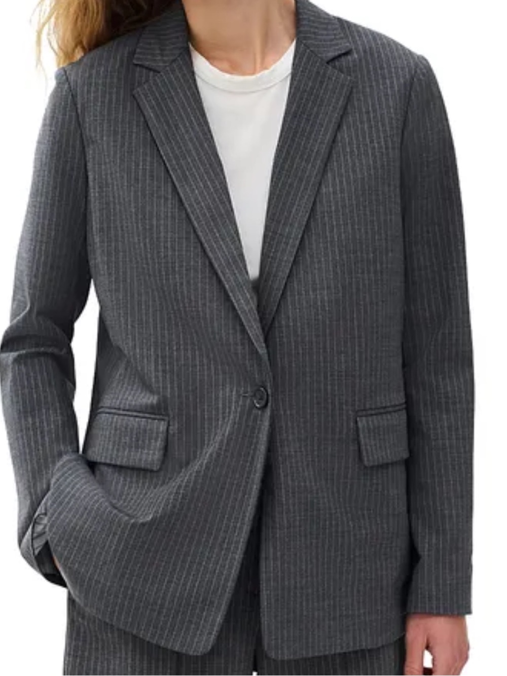 Reitmans Pinstripe Single-Button Blazer